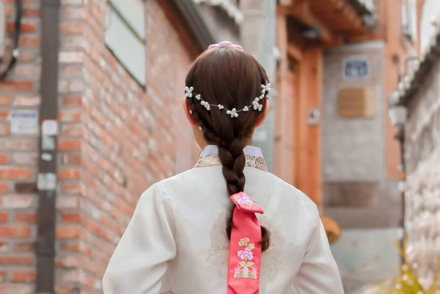 woman wearing traditional clothes in korea